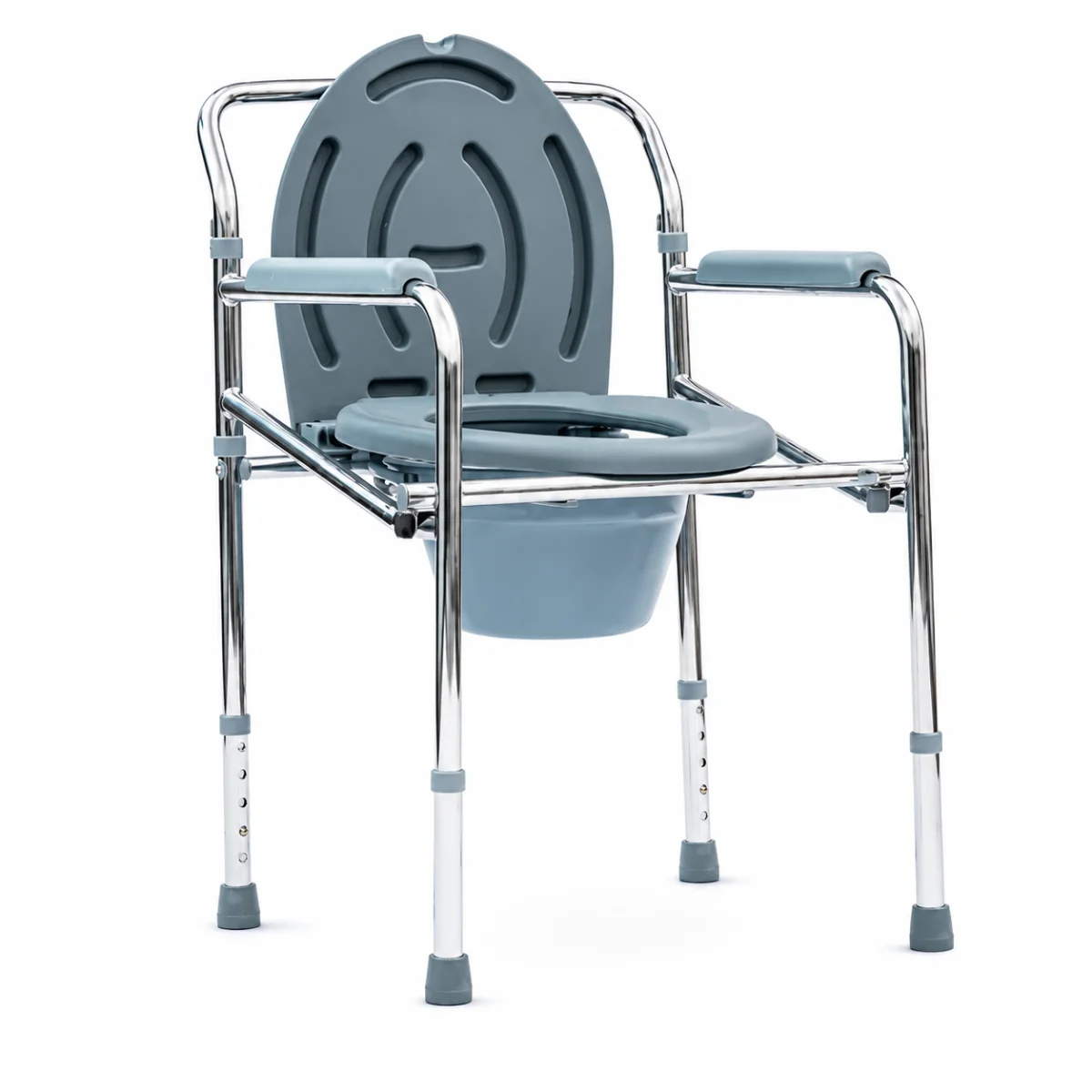 Foldable Commode Chair Height Adjustable Potty Toilet Seat – Without Wheel