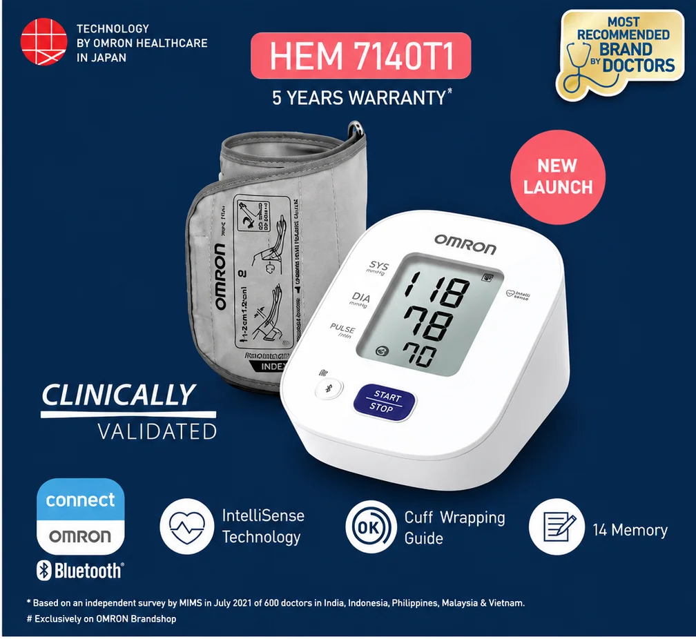 OMRON HEM 7140T1 Digital Bluetooth Blood Pressure Monitor